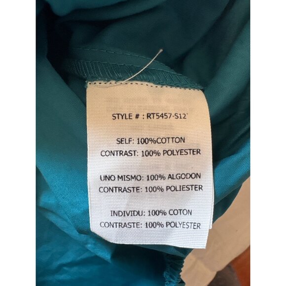 Ryu Off-Shoulder Embroidered Blouse Teal Top M 100% Cotton Boho Chic Stylish NWT - Picture 6 of 13